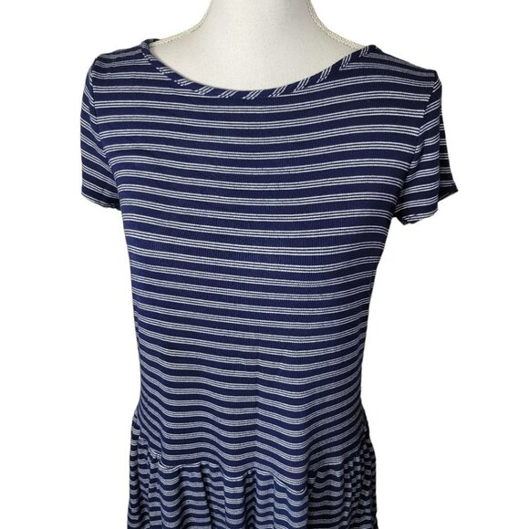 Casual Couture Green Envelope Dress Girls Large Blue White Stripe Horizontal - Picture 2 of 10